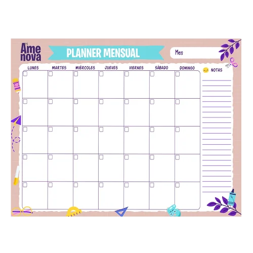 Planner Mensual "Brown leaf"