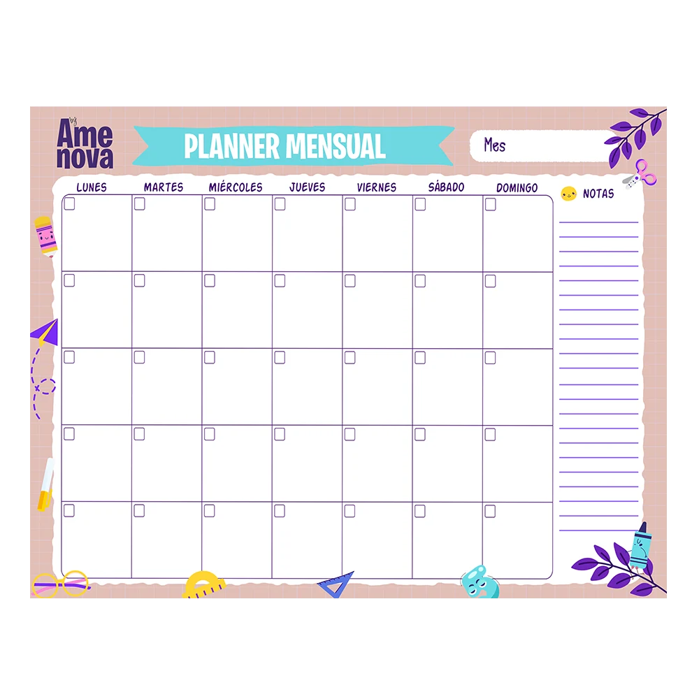 Planner Mensual "Brown leaf"