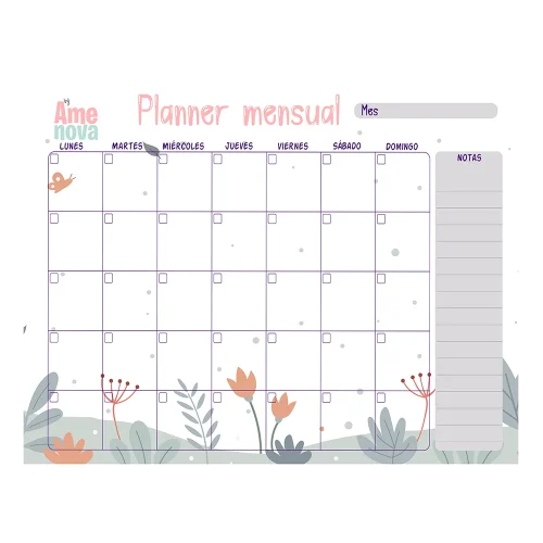 Planner Mensual "Grey Forest"