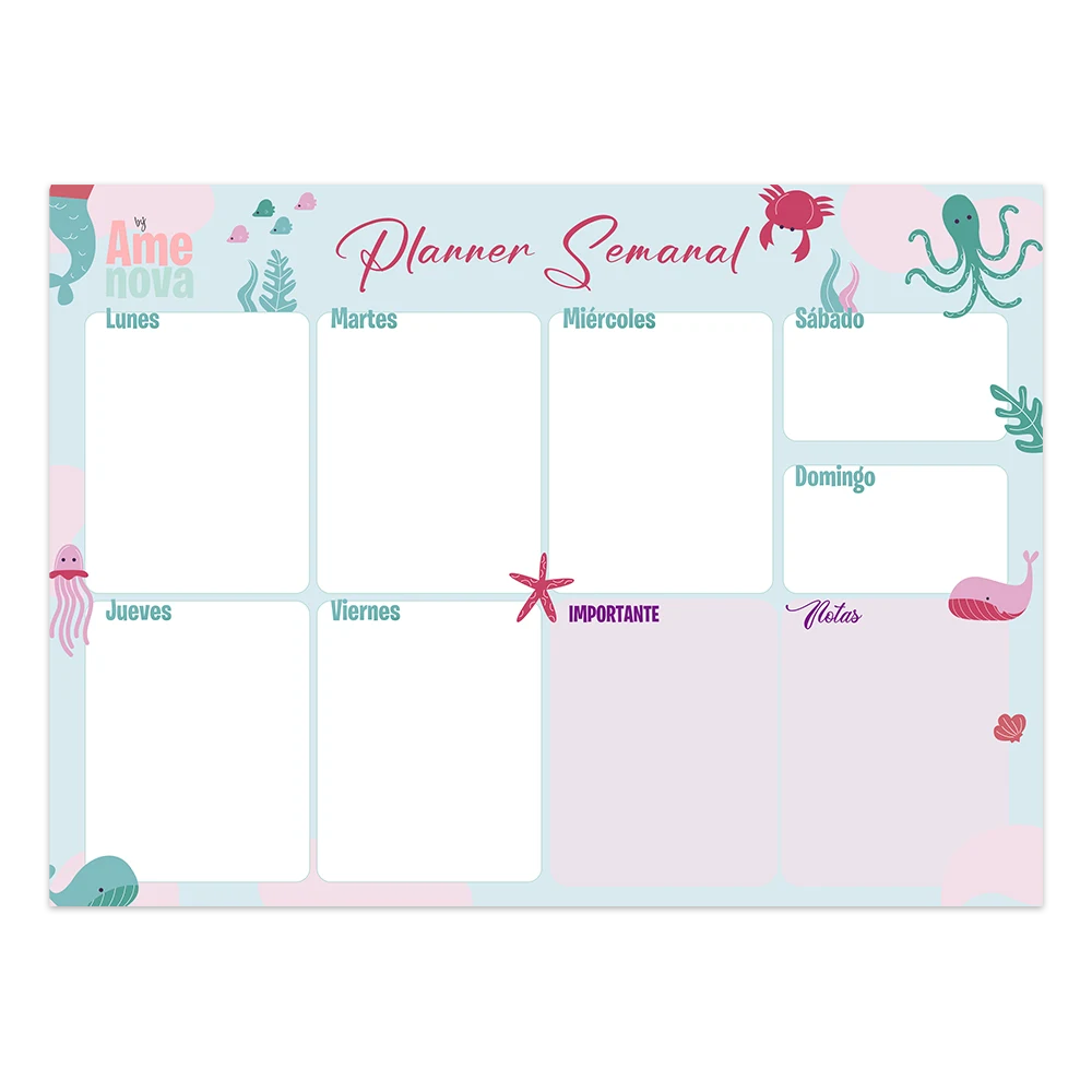 Planner Semanal "Under the ocean"